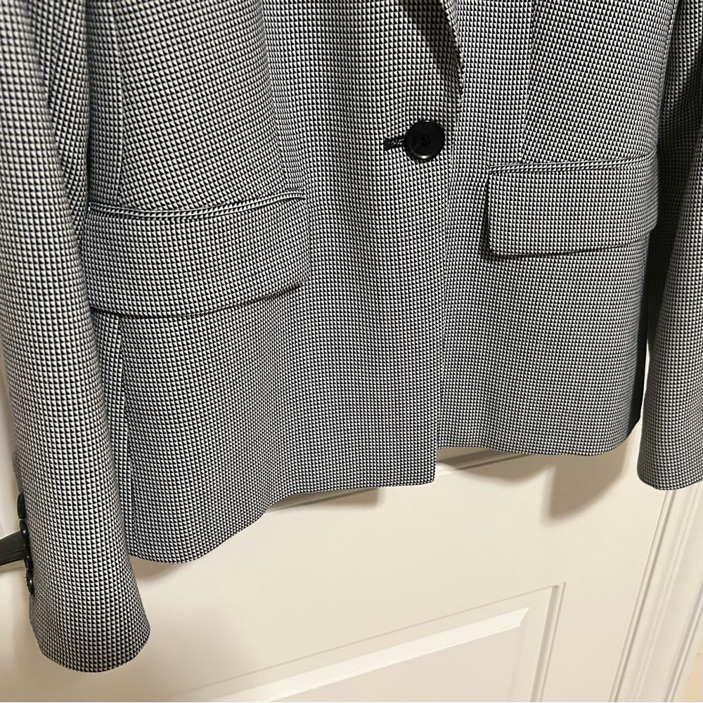CHIC NWT $445 REISS ROMY BLAZER - BLACK / WHITE CHECK - SIZE 6 - Picture 6 of 10